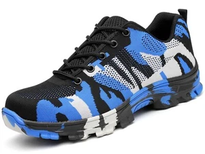 Zapatos de trabajo con punta de acero para hombres mujeres Zapatos de seguridad ligeros Tenis industriales - Imagen 1 de 30