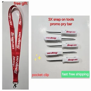 5X White Snap on tools Promo PRY BAR screwdrivers per order pocket Clip NEW+GIFT - Picture 1 of 13