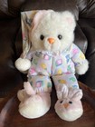 Vintage Teddy Bear Baby Pink Slippers Duck Butterfly Block Bunny Cat Print 