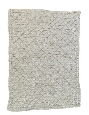 POTTERY BARN KIDS 100% Linen Gray Flax Quilted Crib Baby Blanket 33  X 46  • 39.99$