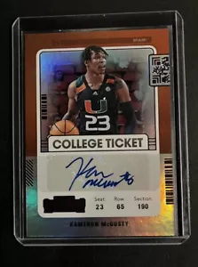 2022-23 Panini Contenders Kameron McGusty College Ticket RC Auto Miami NCAA Pink - Picture 1 of 2