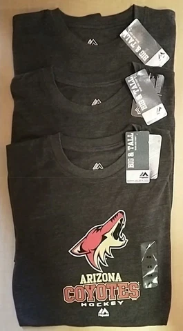 3-Pack NHL Majestic Arizona Coyotes Hockey Big & Tall T-Shirt (4X Dark Grey) Cover