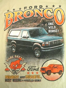 Ford Bronco T Shirt Herren Medium Rare Breed One Wild Horse Offroad Legend Beige - Bild 1 von 7