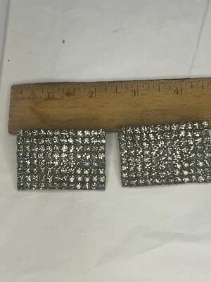 Shoe Clips Buckles French Art Deco Paste Rhinestone Silver Toned Wedding - Image 1 of 3