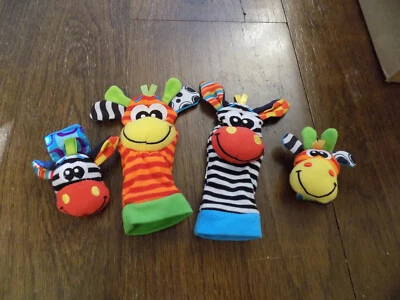 Лот зебра в полоску погремушка мне запястье приятели браслеты плюшевый Baby мягкий ботинок носки - Изображение 1 из 4