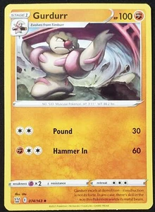 Gurdurr Pokémon TCG Sword & Shield - Battle Styles 074/163 Uncommon Near Mint - Picture 1 of 2