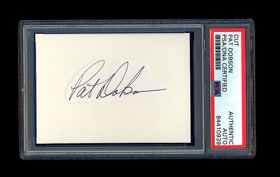 PAT DOBSON SIGNED CUT PSA/DNA HOF AUTOGRAPHED BALTIMORE ORIOLES 1968 TIGERS WSC - Image 1 of 1