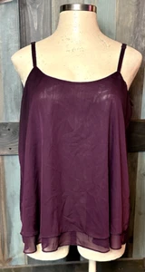 Torrid Dark Plum Purple Layered Split Back Tank Top 1 14 16 1X - Picture 1 of 4