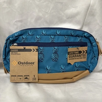 NWT Outdoor Products Cassis Hip Pack Fanny Pack Teal Blue Pineapples - Image 1 of 4