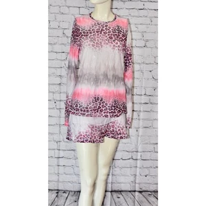 Sofibella Damen Tennis Golf Langarmshirt & Skort Set Rosa Leopard Größe S - Bild 1 von 7