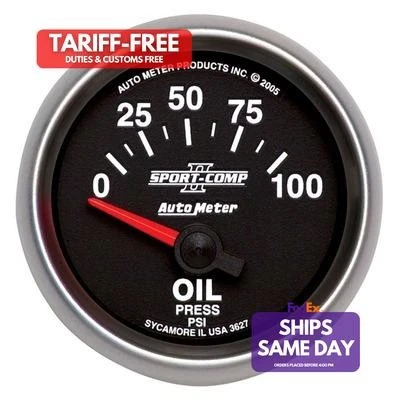 Autometer 3627, One 2-1/16In S/C Ii Oil Pressure Gauge 0-100Psi Performance Part - Image 1 of 4