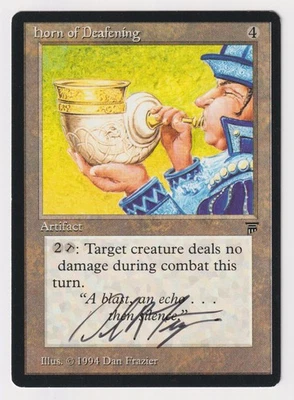 Signed Horn of Deafening LP Legends English Artist Dan Frazier 1994 MTG Magic! - Image 1 of 2