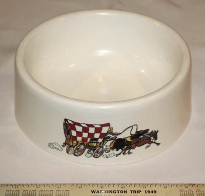 Винтажная большая 9-дюймовая рекламная миска для собак Purina Chuck Wagon 1970-е чистая РЕДКАЯ трудно найти - Изображение 1 из 4
