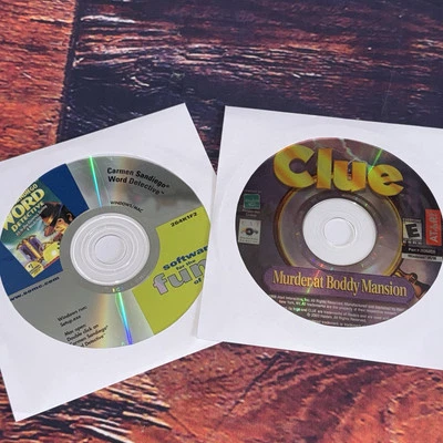 VTG PC CD-ROM Clue Murder at Boddy Mansion and Word Detective Video Games Lot - Image 1 of 4