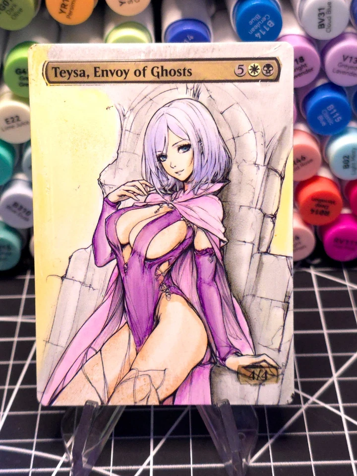 Teysa, Envoy of Ghost MTG *Altered Hand Colored Original Art Anime - 12225 - Image 1 of 4