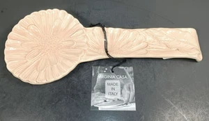 Virginia Casa Cuchara Reposapiés Hecho a Mano Cerámica Rubor/Flor Rosa 11.25" Hecho en Italia - Imagen 1 de 13