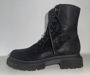 Costa Gr. 37 7,5 schwarz Leder Wildleder Designer Plateau Kampfstiefel QUALITÄT - Bild 1 von 7