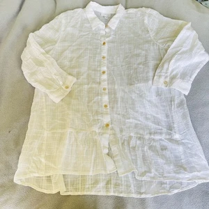 Camisa Jill Top Mujer Mediana Grande Ligera Estampada Peplum Lagenlook - Imagen 1 de 7