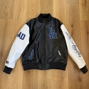 PRO STANDARD MLB LOS ANGELES DODGERS MEN'S FAUX LEATHER VARSITY JACKET SIZE L - Picture 1 of 7