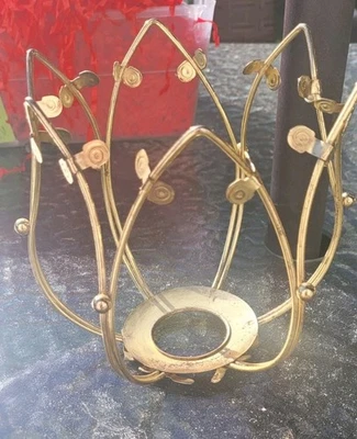 Base de lámpara Hollywood Regency Lotus vintage pétalos marco de repuesto solamente Foto 1 de 4