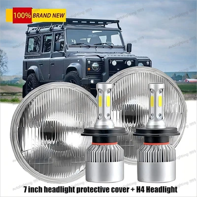 Par de faros LED redondos de 7 pulgadas DRL Hi&Lo Beam para Land Rover Defender 90 110 Foto 1 de 4