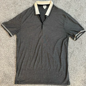 Armani Collezioni Gestreift Grau Kurzarm Herren Gr. L Polo Baumwolle Hemd (B5) - Bild 1 von 13