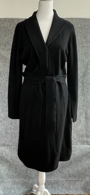 Max & Moi Paris Black Merino Wool Cashmere Belted Long Sleeve Pullover Dress L - Image 1 of 4