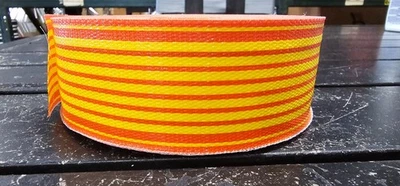 Lawn Chair USA Chair Replacement Webbing - Orange & Yellow Stripe 2.25"x150'