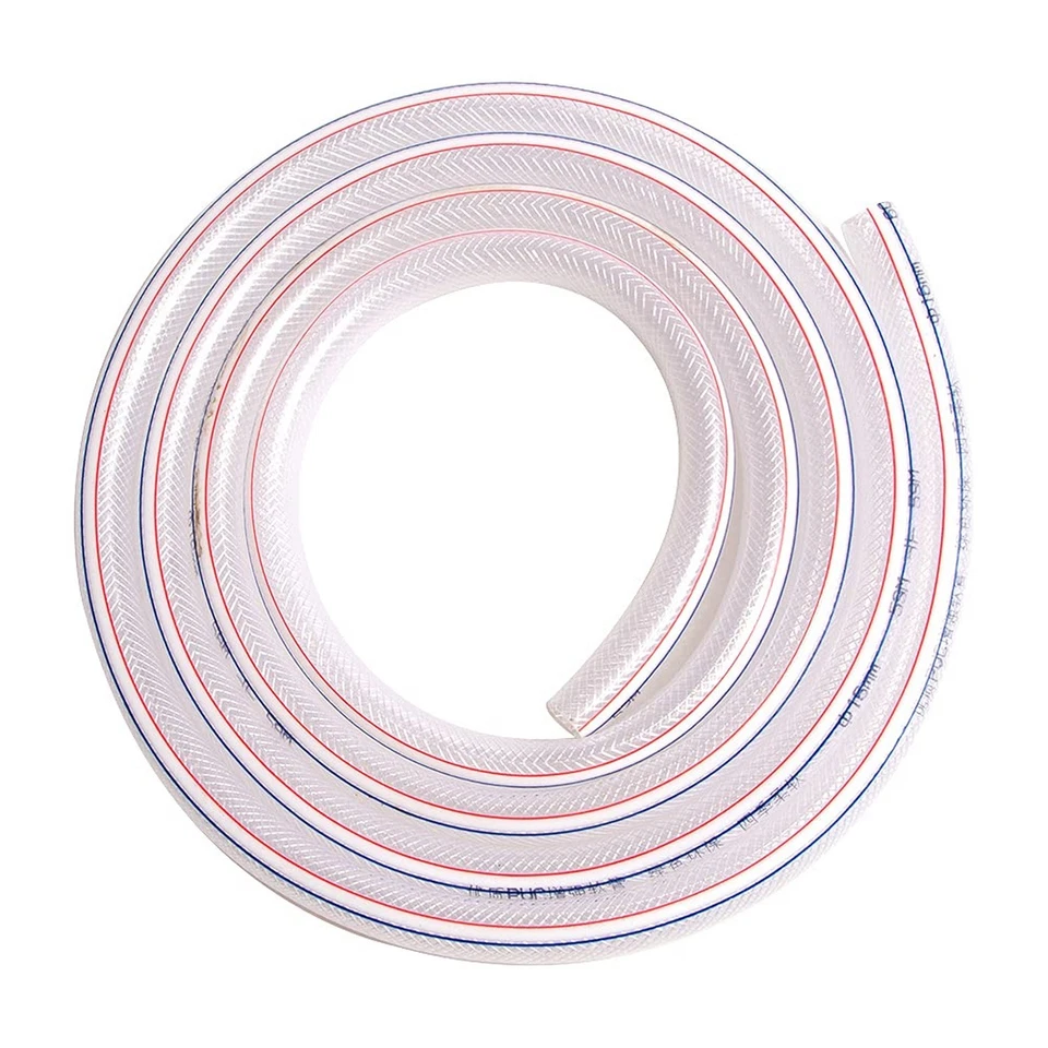 QuQuyi 1" ID x 1-1/4" OD Soft Braided PVC Tubing, Clear Flexible PVC Tube Vin... - Image 1 of 4