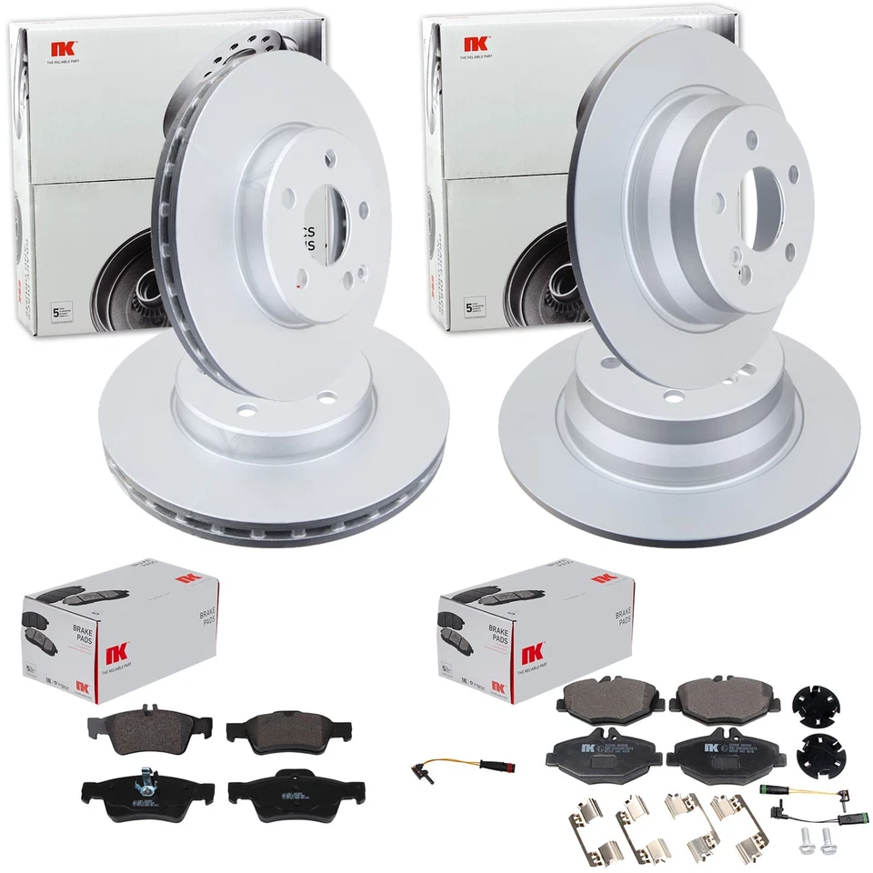 NK BREMSSCHEIBEN + BELÄGE VORNE + HINTEN passend für MERCEDES E-KLASSE W211  - Bild 1 von 4
