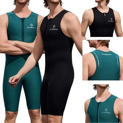 Männer 2mm Neoprenanzug Jumpsuit Badebekleidung Frontreißverschluss für Surfen - Bild 1 von 3