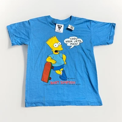 Vtg 1990 Bart Simpson Kids Shirt Size 7 With Tag 90s The Simpsons (Has A Stain) - Image 1 of 4