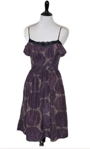ANTHROPOLOGIE Lil Come What May  Dress~Purple Gem~Black Lace~6~EXQUISITE - Picture 1 of 6