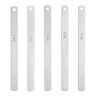 5pcs Metric Steel Feeler Gauge Set, 0.6mm+0.55mm+0.5mm+0.45mm+0.4mm Thickness - Imagen 1 de 4