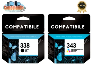 Compatibile HP 338 + 343 - Kit 2 Cartucce - Foto 1 di 1