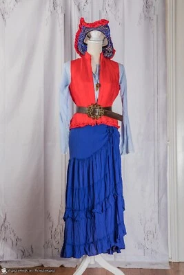 Pirate Outfit Small Red Blue Woman’s Festival Costume Renaissance Peasant - Image 1 of 4