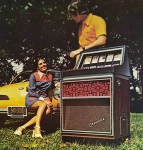 Wurlitzer Carousel Cassette Tape Jukebox Flyer Vintage Phonograph Art 8.5" x 11" - Picture 1 of 6