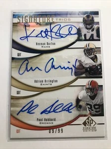 2009 SP Signature TRIOS AUTOGRAPHS AUTO Burton / Adrian Arrington / Hubbard /99 - Picture 1 of 2