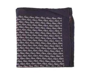 Kiton Black Brand Name Print Silk Pocket Square Handmade In Italy - Picture 1 of 2