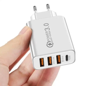🇮🇹Caricatore Multiplo 65w 4 Porte USB-C Qc3.0 Adattatore Usb-c Ricarica Rapida - Foto 1 di 12