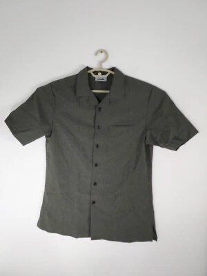 Cintas Men's Gray Short Sleeve Button Down Polyester Shirt Size Small - Image 1 of 4