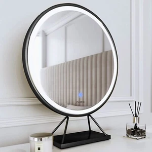 Tabletop Lucia Black Frame Touch Sensor LED Makeup Mirror with Lights - Picture 1 of 5