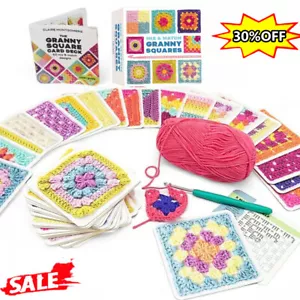 The Granny Square Kartendeck 50 Mix & Match Desgins zum Häkeln Muster Box Set UK - Bild 1 von 13