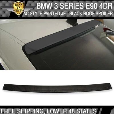 Fits 06-11 BMW 3 Series E90 Rear Roof Spoiler AC Style Painted #668 Jet Black - Imagem 1 de 4