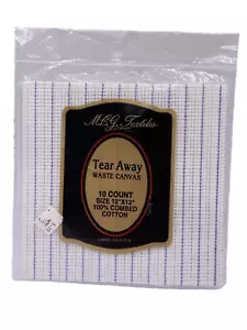 MCG Textiles Tear Away Waste Canvas 10 Count 12" x 12" 100% Combed Cotton - Picture 1 of 2