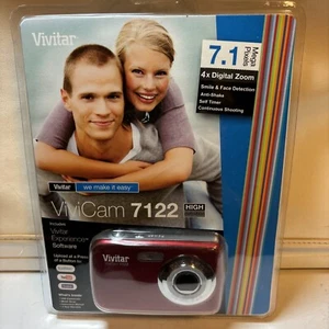 Vivitar ViviCam 7122 7.1MP Digital Camera - Red Sealed W/ Software, Cable & More - Picture 1 of 5
