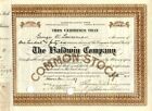 Baldwin Co. - Certificat d'actions - Stocks généraux