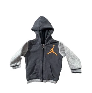 Air Jordan Boys Jumpman Hoodie Sweater Full Zip Gray Orange Size 18 Months - Picture 1 of 7