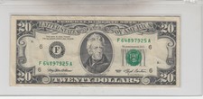 1993 (F) $20 Twenty Dollar Bill Federal Reserve Note Atlanta Vintage Currency