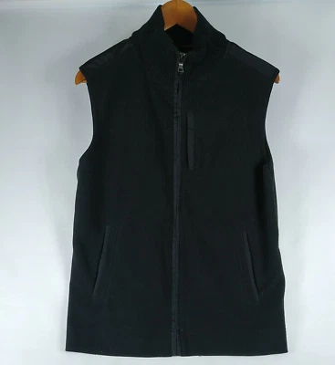 Banana Republic Men Fleece Vest Mock Neck Pocket  Size L Large Black Classic - Image 1 of 4